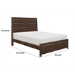 Rawn Queen Bed- Beveled Panel Headboard- Brown Okume Veneer- Solid Wood