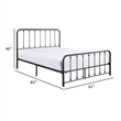 Ken Queen Bed- Vertical Slatted Headboard- Footboard- Dark Bronze Metal