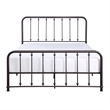 Ken Queen Bed- Vertical Slatted Headboard- Footboard- Dark Bronze Metal