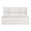 Eso Twin Lounge Bed with Storage Shelf- Cabinet- USB Port- White Birch