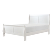 Vele Full Size Bed with Panel Headboard- Classic White Solid Wood Finish