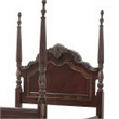 Park Queen Size Poster Bed with Shell Motifs and Burl Inlays- Brown Veneer
