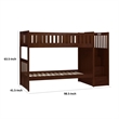 Catherine Twin over Twin Bunk Bed- Storage Step- Solid Wood- Dark Brown