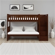 Catherine Twin over Twin Bunk Bed- Storage Step- Solid Wood- Dark Brown