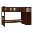 Catherine Twin over Twin Bunk Bed- Storage Step- Solid Wood- Dark Brown