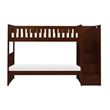 Catherine Twin over Twin Bunk Bed- Storage Step- Solid Wood- Dark Brown