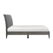Ryla King Size Platform Bed- Gray Tufted Velvet Upholstered Panel Headboard