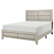 Quin California King Bed- Faux Wood Grains- Defined Accent Lines- Brown