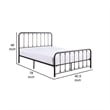 Ken Twin Size Metal Bed- Ball Accents on Vertical Slats- Antique Bronze