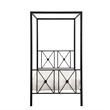 Lone Metal Canopy Bed Twin Size- Square Posts- Platform Base- Modern Black