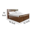 Odell King Size Bed w Storage Footboard- Bookcase Headboard- Brown