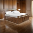Odell King Size Bed w Storage Footboard- Bookcase Headboard- Brown