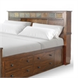 Odell King Size Bed w Storage Footboard- Bookcase Headboard- Brown