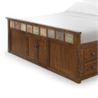 Odell King Size Bed w Storage Footboard- Bookcase Headboard- Brown