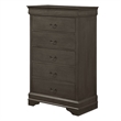 Fy Three Piece Full Size Bedroom Set- Modern Brass Metal Handles- Stained Gray