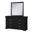 Fy Four Piece Queen Size Bedroom Set- Antique Nickel Metal Handles- Black