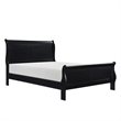 Fy Four Piece Queen Size Bedroom Set- Antique Nickel Metal Handles- Black