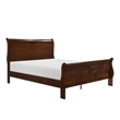 Fy Four Piece Queen Size Bedroom Set- Antique Brass Metal Handles- Cherry Brown