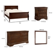 Fy Four Piece Queen Size Bedroom Set- Antique Brass Metal Handles- Cherry Brown