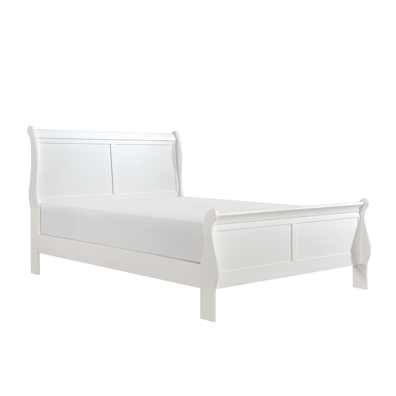 Fy Three Piece Full Size Bedroom Set- Modern Brass Metal Handles- Classic White