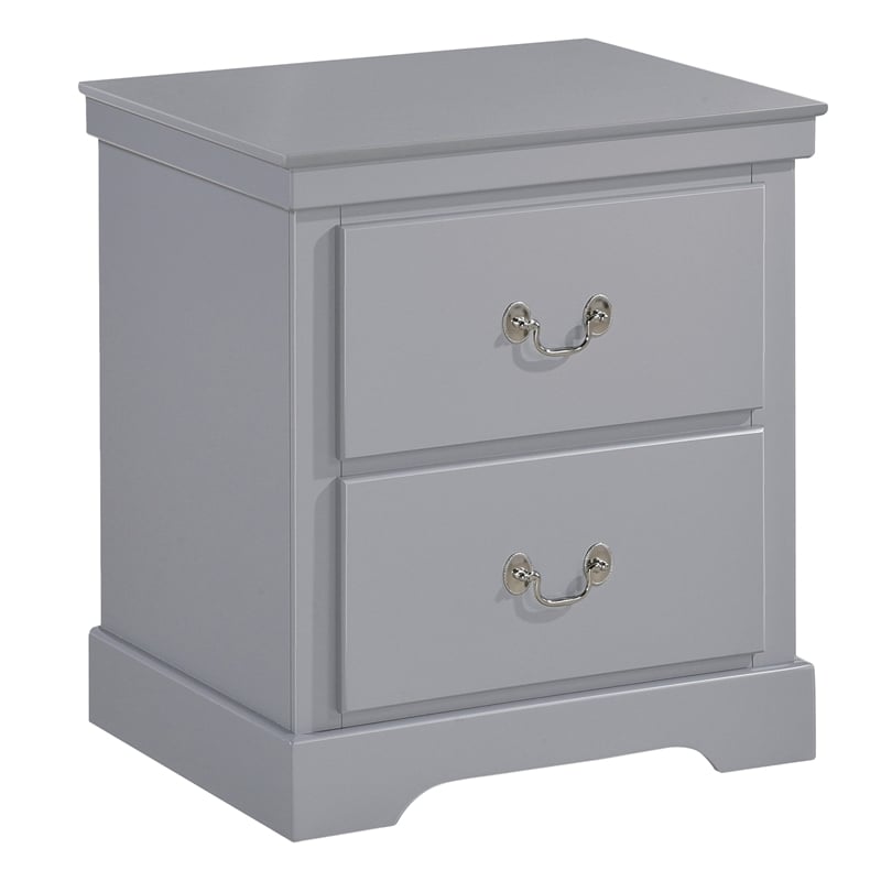 Balli 4 Piece Queen Size Bedroom Set- Faux Leather Panel Padding- Gray