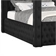 Beli King Size Canopy Bed- Tufted Design- Black Velvet Upholstery