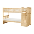 Catherine Twin over Twin Bunk Bed- Storage Step- Natural Brown- Solid Wood