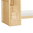Catherine Twin over Twin Bunk Bed- Storage Step- Natural Brown- Solid Wood
