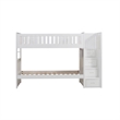 Catherine Twin over Twin Bunk Bed- Storage Step- White Veneer- Solid Wood