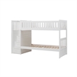 Catherine Twin over Twin Bunk Bed- Storage Step- White Veneer- Solid Wood