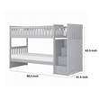 Catherine Twin over Twin Bunk Bed- Storage Step- Gray Veneer- Solid Wood