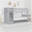 Catherine Twin over Twin Bunk Bed- Storage Step- Gray Veneer- Solid Wood