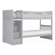 Catherine Twin over Twin Bunk Bed- Storage Step- Gray Veneer- Solid Wood