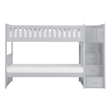 Catherine Twin over Twin Bunk Bed- Storage Step- Gray Veneer- Solid Wood