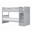Catherine Twin over Twin Bunk Bed- Storage Step- Gray Veneer- Solid Wood