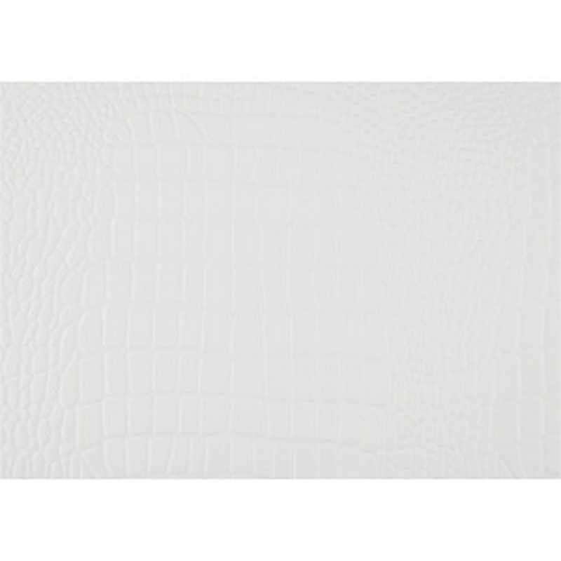 Teich Queen Bed- LED- Crystal Tufted Faux Leather Upholstery- White Wood