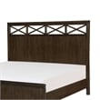 Gia Queen Bed- X Shaped Panel Accents on The Headboard- Dark Brown Wood