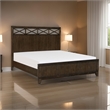 Gia Queen Bed- X Shaped Panel Accents on The Headboard- Dark Brown Wood