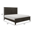 Candy Queen Bed- Farmhouse Embossed Accented Headboard- Charcoal Gray Wood