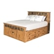 Marv Queen Size Bed- Storage Footboard Bookcase Headboard- Light Brown