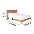 Amy King Size Platform Bed- Low Profile Frame- Panel Headboard- Brown