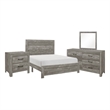 Eb Four Piece Queen Size Bedroom Set- Farmhouse Style- Gray- Black