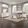 Ben Four Piece Queen Size Bedroom Set- Transitional Style- White- Bronze