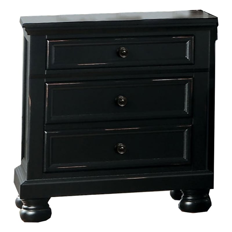 Ben Four Piece Queen Size Bedroom Set- Transitional Style- Black- Bronze