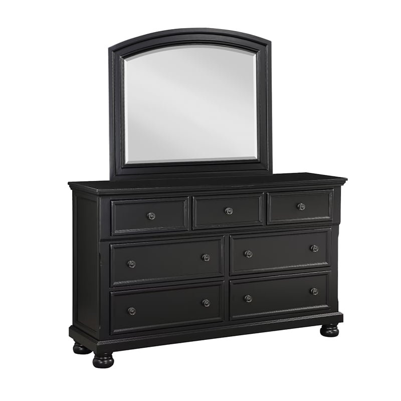 Ben Four Piece Queen Size Bedroom Set- Transitional Style- Black- Bronze