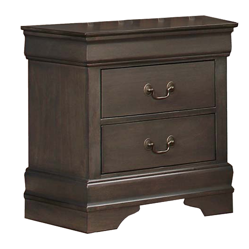 Ve Four Piece Queen Size Bedroom Set- Transitional Style- Stained Gray Finish