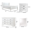 Fy Four Piece California King Size Bedroom Set- Brass Metal Handles- White Wood