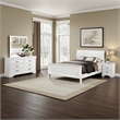 Fy Four Piece California King Size Bedroom Set- Brass Metal Handles- White Wood