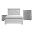 Alen 3 Pc Full Size Bedroom Set- Button Tufting- Mirror Trim- Black