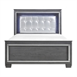 Alen 3 Pc Full Size Bedroom Set- Button Tufting- Mirror Trim- Gray